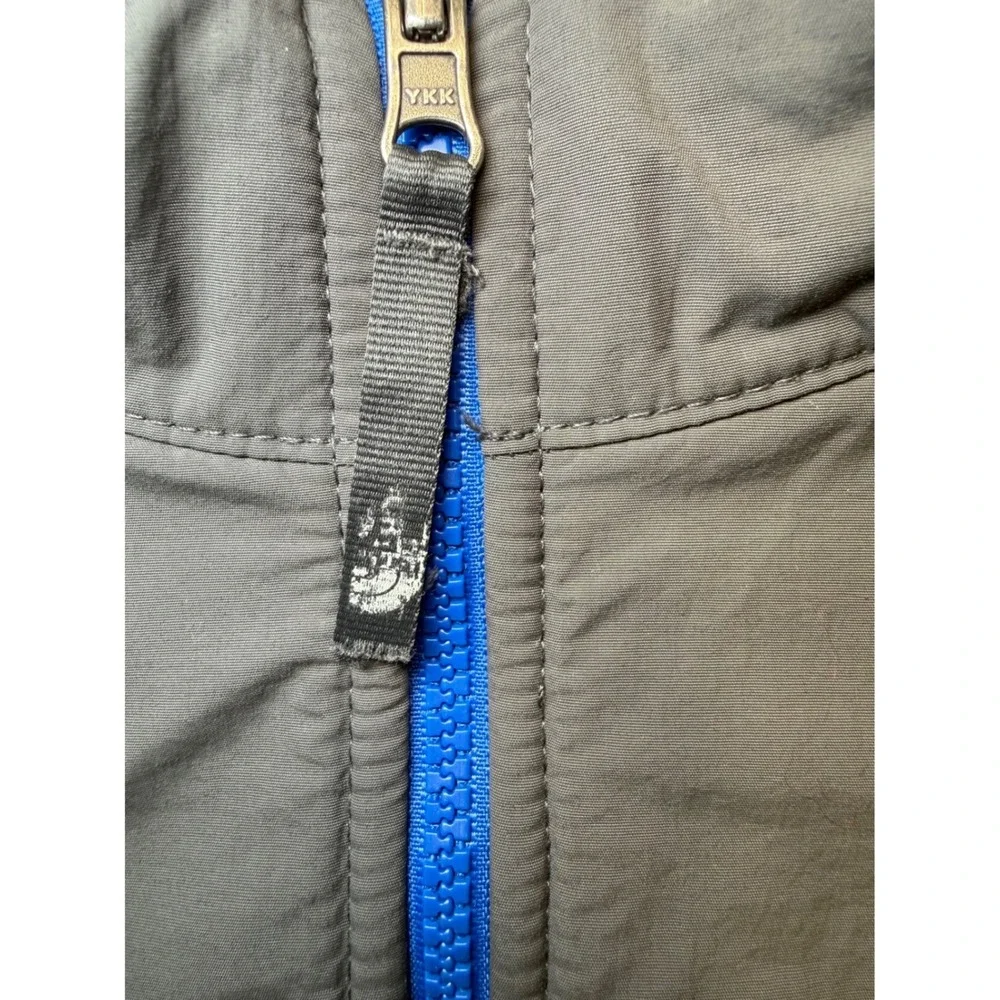 The North Face Fleece Denali Jacket Boys Youth L 14/16 Zip Up Gray Blue Polartec
